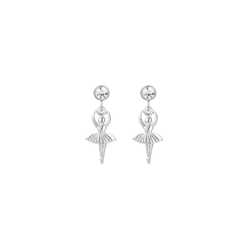 Orecchini da donna in acciaio con ballerina e zircone Luca Barra OK1498