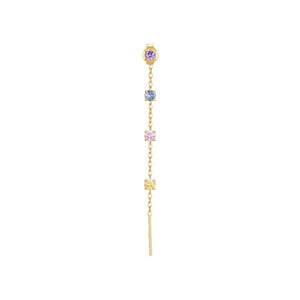 Mono orecchino da donna in acciaio dorato con cristalli Luca Barra OK1532
