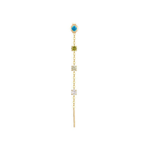 Mono orecchino da donna in acciaio dorato con cristalli Luca Barra OK1533