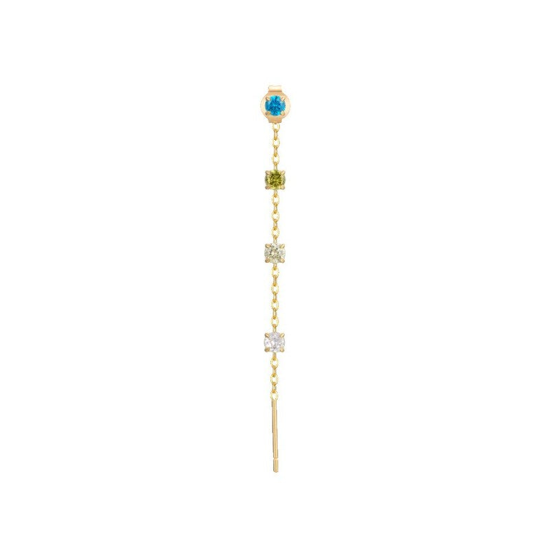 Mono orecchino da donna in acciaio dorato con cristalli Luca Barra OK1533