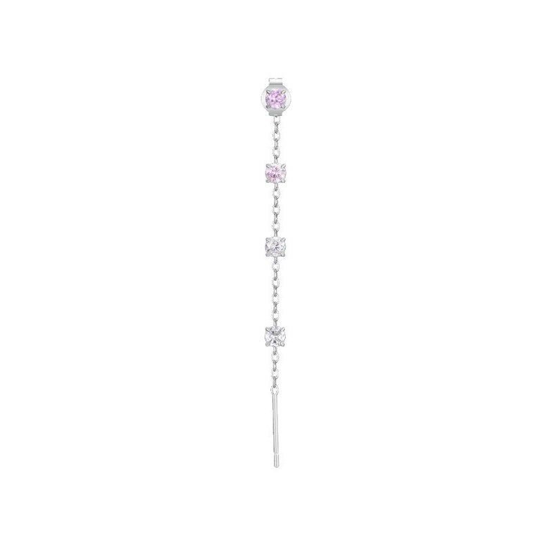 Mono orecchino da donna in acciaio con cristalli Luca Barra OK1536