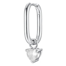 Load image into Gallery viewer, Mono Orecchino donna in acciaio con zircone Luca Barra OK1653

