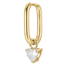 Load image into Gallery viewer, Mono Orecchino donna in acciaio dorato con zircone Luca Barra OK1657
