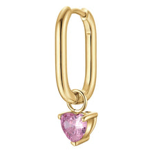 Load image into Gallery viewer, Mono Orecchino donna in acciaio dorato con zircone Luca Barra OK1658
