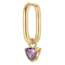 Load image into Gallery viewer, Mono Orecchino donna in acciaio dorato con zircone Luca Barra OK1659
