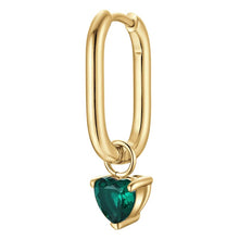Load image into Gallery viewer, Mono Orecchino donna in acciaio dorato con zircone Luca Barra OK1660
