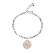 Carica l&#39;immagine nel visualizzatore di Gallery, Bracciale da donna in Acciaio Ops Objects Coin lettera N Glitter OPSBR-681
