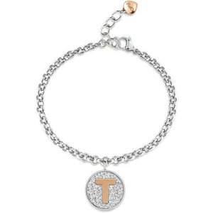 Bracciale da donna in Acciaio Ops Objects Coin lettera T Glitter OPSBR-686