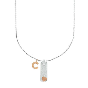 Collana da donna in Acciaio Ops Objects Lettera C Glitter OPSCL-673