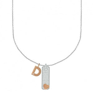 Collana da donna in Acciaio Ops Objects Lettera D Glitter OPSCL-674