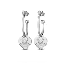 Load image into Gallery viewer, Ops Objects women&#39;s steel earrings with hearts OPSOR-434
