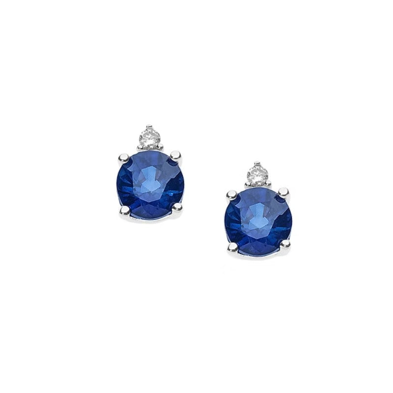 Orecchini da donna in oro bianco con diamanti e zaffiri Comete ORB 880