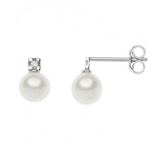 Comete Pearl and Diamond ORP 701 white gold women's earrings