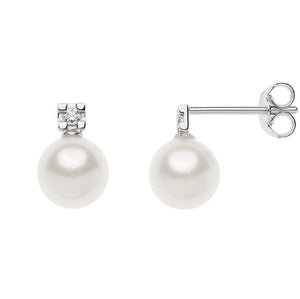Comete Pearl and Diamond ORP 702 white gold women's earrings