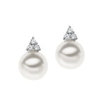Carica l&#39;immagine nel visualizzatore di Gallery, Orecchini da donna in oro bianco con perla e diamanti Comete ORP 530
