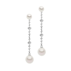 Orecchini da donna in oro bianco con perla e diamanti Comete ORP 592