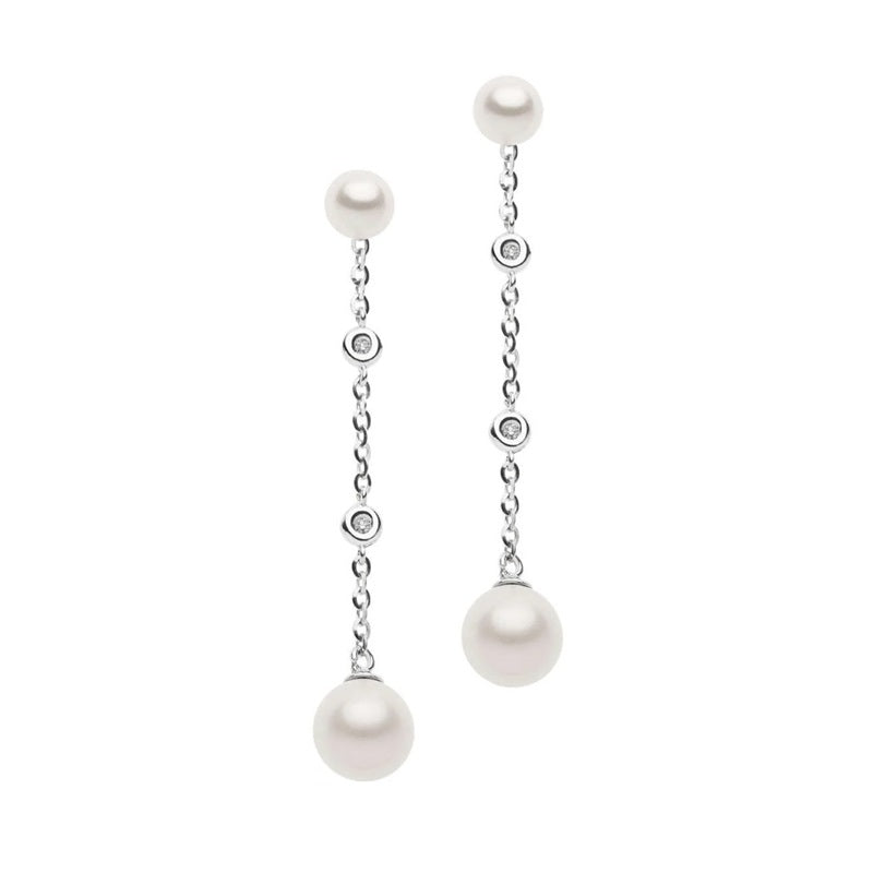 Orecchini da donna in oro bianco con perla e diamanti Comete ORP 592