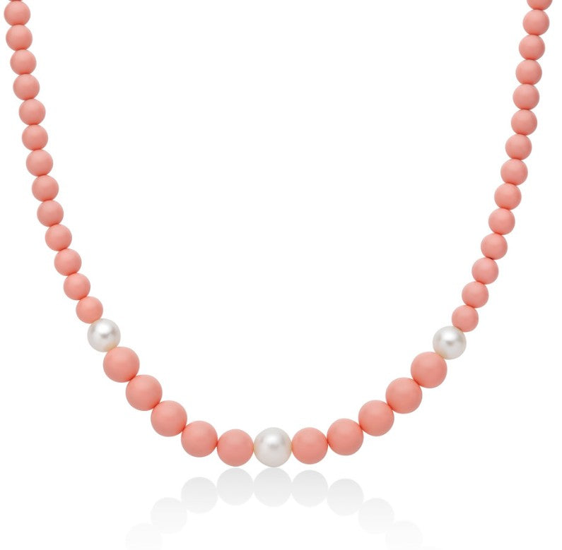 Collana da Donna Miluna Corallo Rosa E Perle PCL6693