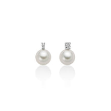 Carica l&#39;immagine nel visualizzatore di Gallery, Orecchini da donna in oro bianco di perle con diamanti Miluna PER2811
