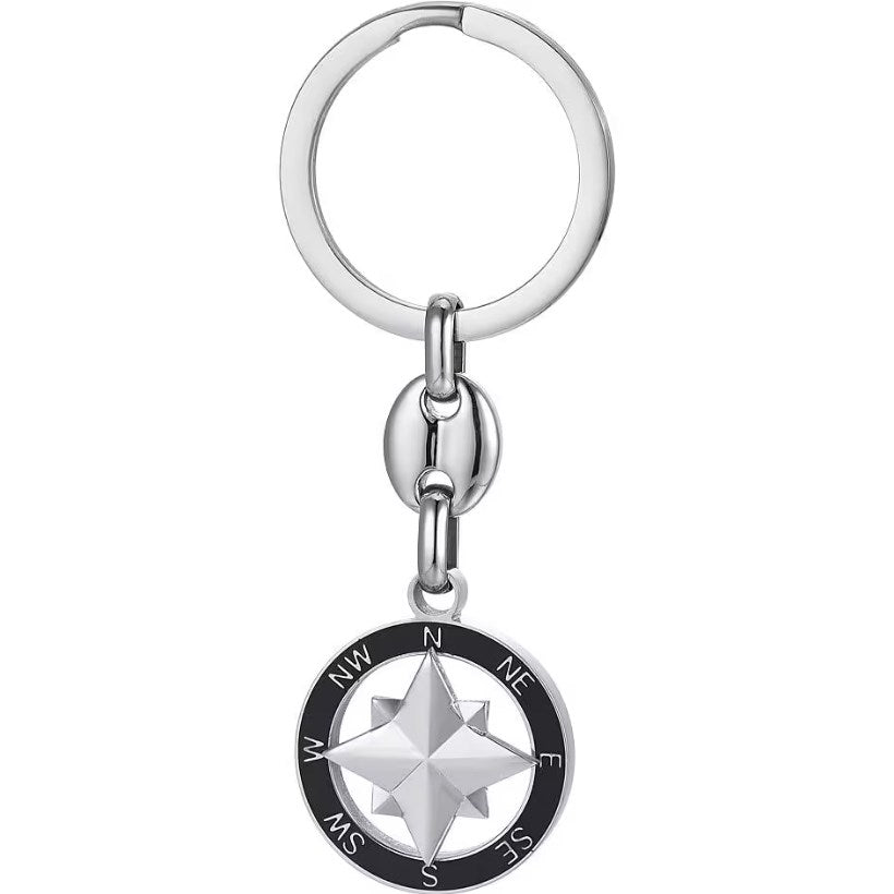 Steel key ring with compass rose Luca Barra PK271