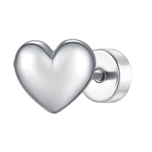 Cargar imagen en el visor de la galería, Orecchio da donna in acciaio con cuore Luca Barra PR130
