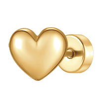 Cargar imagen en el visor de la galería, Orecchio da donna in acciaio dorato con cuore Luca Barra PR131
