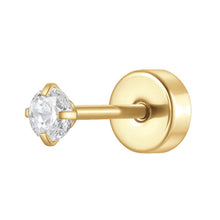 Load image into Gallery viewer, Orecchio da donna in acciaio dorato con zircone Luca Barra PR133
