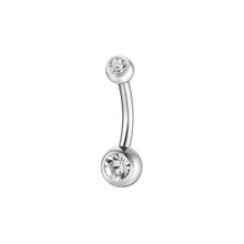 Load image into Gallery viewer, Piercing ombelico da donna in acciaio con sfera e zircone Luca Barra PR142

