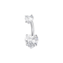 Load image into Gallery viewer, Piercing ombelico da donna in acciaio con sfera e zircone Luca Barra PR147
