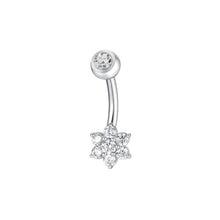 Cargar imagen en el visor de la galería, Piercing ombelico da donna in acciaio con sfera e zircone Luca Barra PR149
