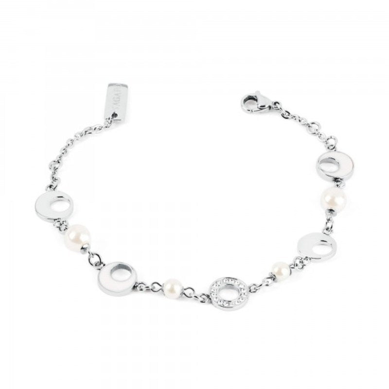 Bracciale da donna in acciaio con perle S'Agapõ SCL11