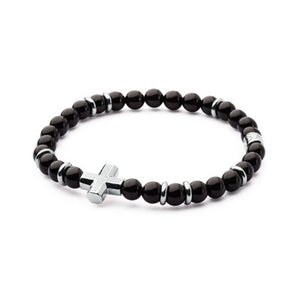 Bracciale da uomo con elastico in acciaio e pietre S'Agapõ SDA11