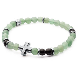 Bracciale da uomo con elastico in acciaio e pietre S'Agapõ SDA12