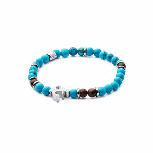 Bracciale da uomo con elastico in acciaio e pietre S'Agapõ SDA14