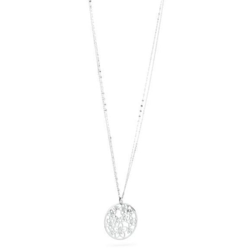 Collana da donna in acciaio cerchio di fiori S'Agapõ SFL01