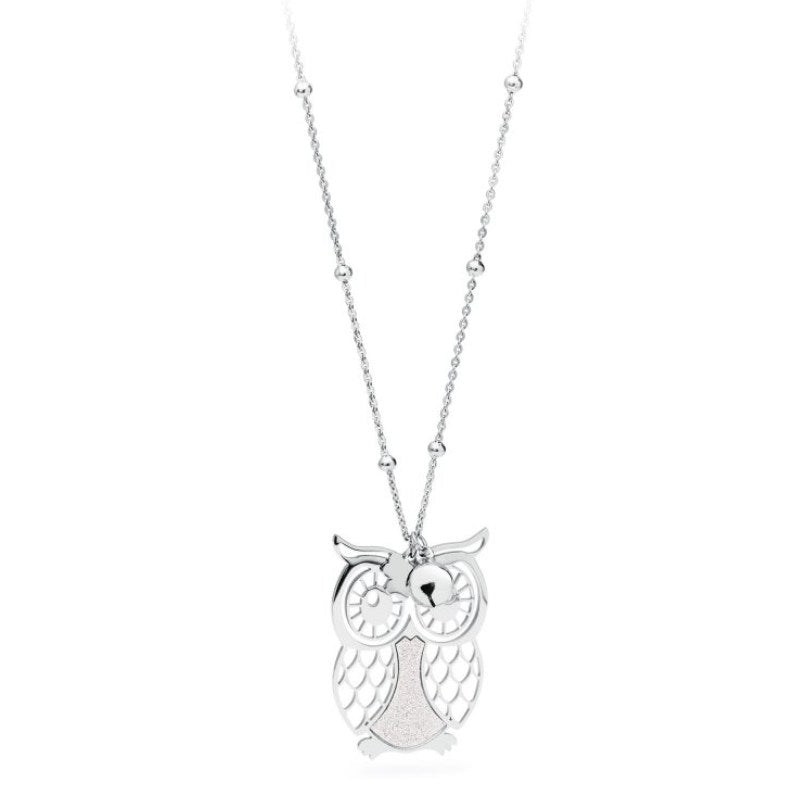 Collana da donna in acciaio ciondolo gufo S'Agapõ SGA01