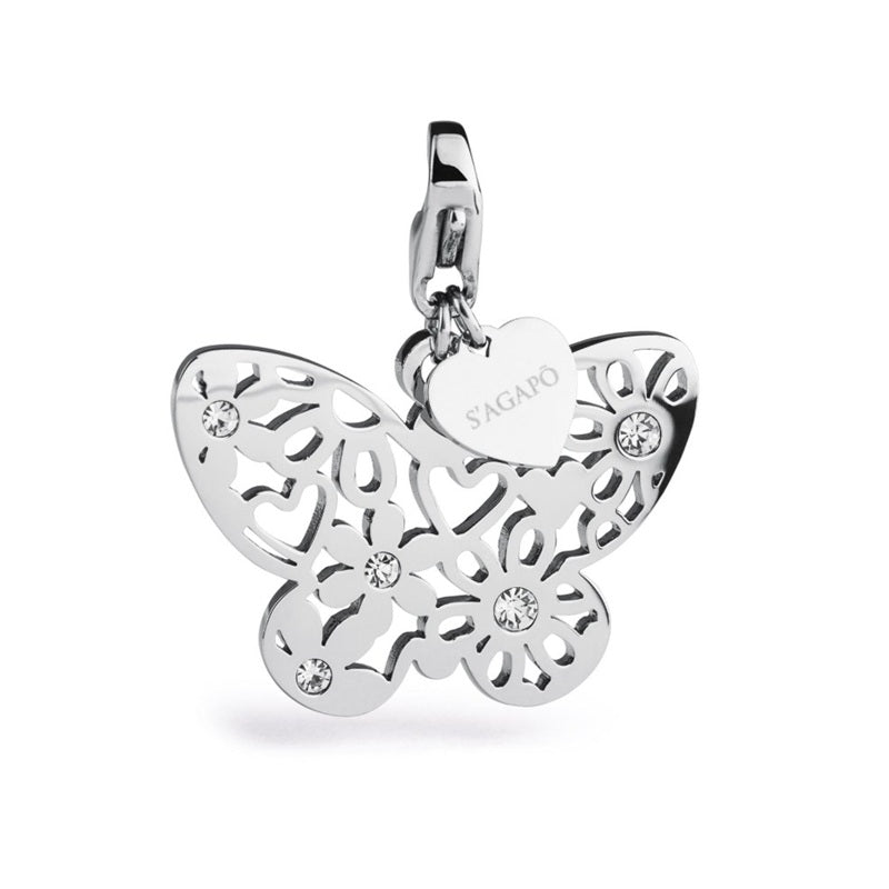 Charms da donna in acciaio farfalla Happy S'Agapõ SHA162