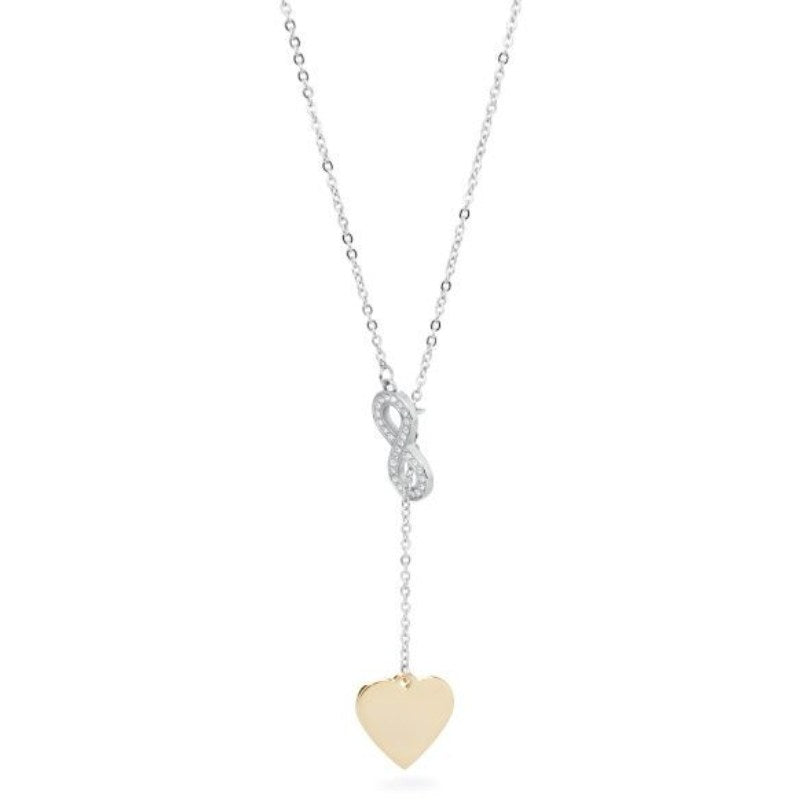 Collana da donna in acciaio infinito e cuore S'Agapõ SLP01