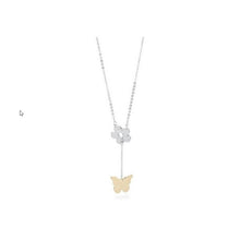 Carica l&#39;immagine nel visualizzatore di Gallery, Collana da donna in acciaio fiore e farfalla S&#39;Agapõ SLP03
