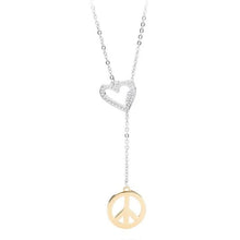 Carica l&#39;immagine nel visualizzatore di Gallery, Collana da donna in acciaio cuore e pace S&#39;Agapõ SLP04
