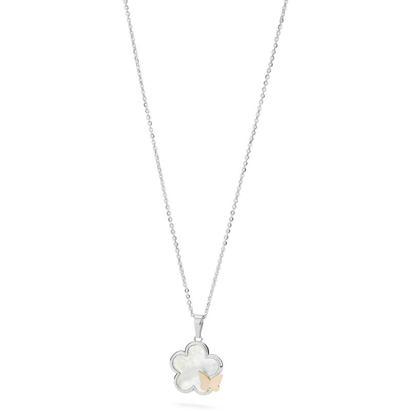 Collana da donna in acciaio ciondolo  fiore S'Agapõ SWR02