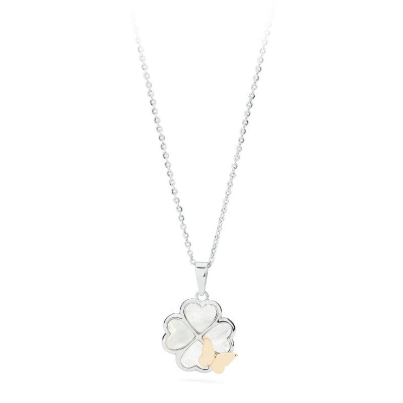 Collana da donna in acciaio ciondolo quadrifoglio S'Agapõ SWR04