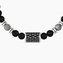 Cargar imagen en el visor de la galería, Pulsera De Hombre Con Charm Y Ágata Negra Kidult 732190
