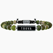Cargar imagen en el visor de la galería, Pulsera De Hombre Con Cordón Y Bolas De Jaspe Verde Kidult 731782
