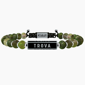 Pulsera De Hombre Con Cordón Y Bolas De Jaspe Verde Kidult 731782
