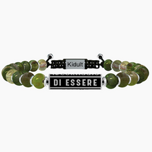 Cargar imagen en el visor de la galería, Pulsera De Hombre Con Cordón Y Bolas De Jaspe Verde Kidult 731782

