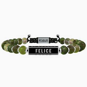 Pulsera De Hombre Con Cordón Y Bolas De Jaspe Verde Kidult 731782