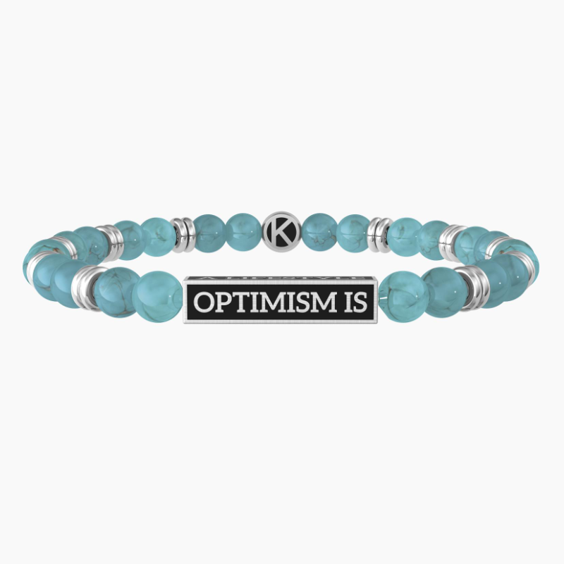 Pulsera De Hombre Elástica Con Esferas Turquesas Kidult 732046