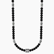 Load image into Gallery viewer, Men&#39;s Necklace With Black And Gray Agate Kidult 751227
