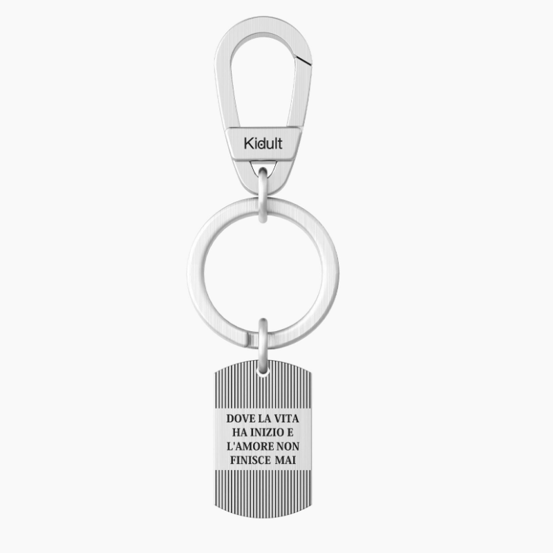 Steel Keyring With Pendant And Family Phrase Kidult 781002